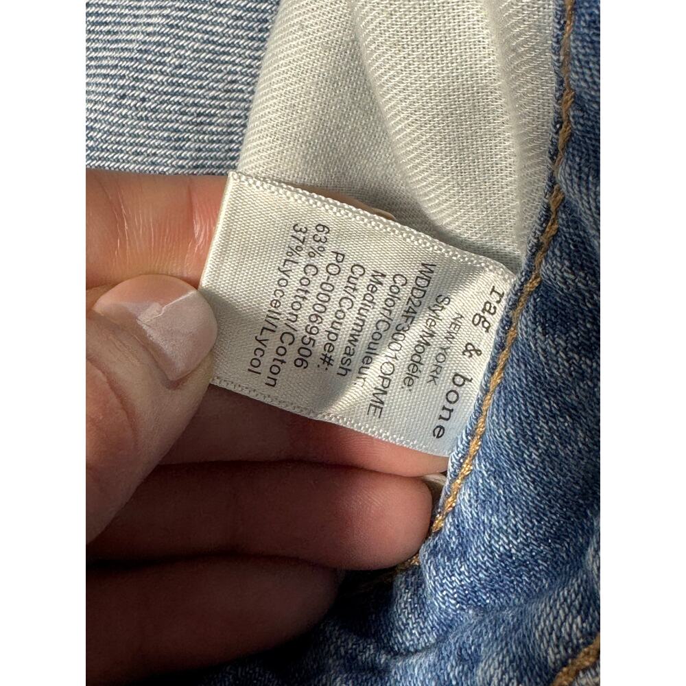 Rag & Bone Lori Mid-Rise Crop Wide Leg Jeans Womens 31 Blue Medium Wash 5-Pocket - Picture 11 of 16